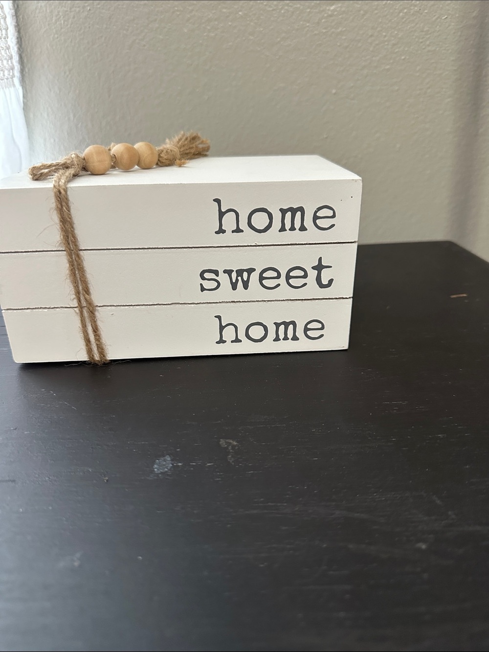 Home Sweet Home White Decorative Block Sign NWT